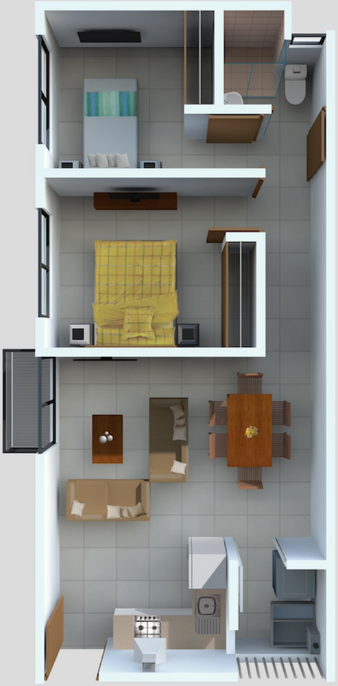 2 غرف نوم شقة في Mexico رقم 172833