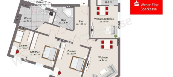 5غرفة شقة في Bremerhaven, Germany رقم 312062 21