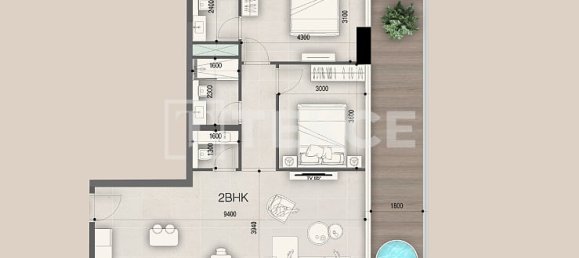Квартира с 1 спальней в Джабаль-Али, Дубай, ОАЭ № 123750 12