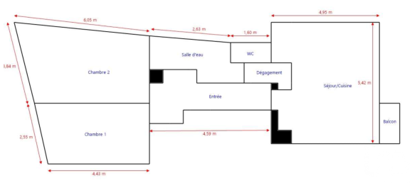 Apartamento de 2 dormitorios en Nantes, France No. 285885 11