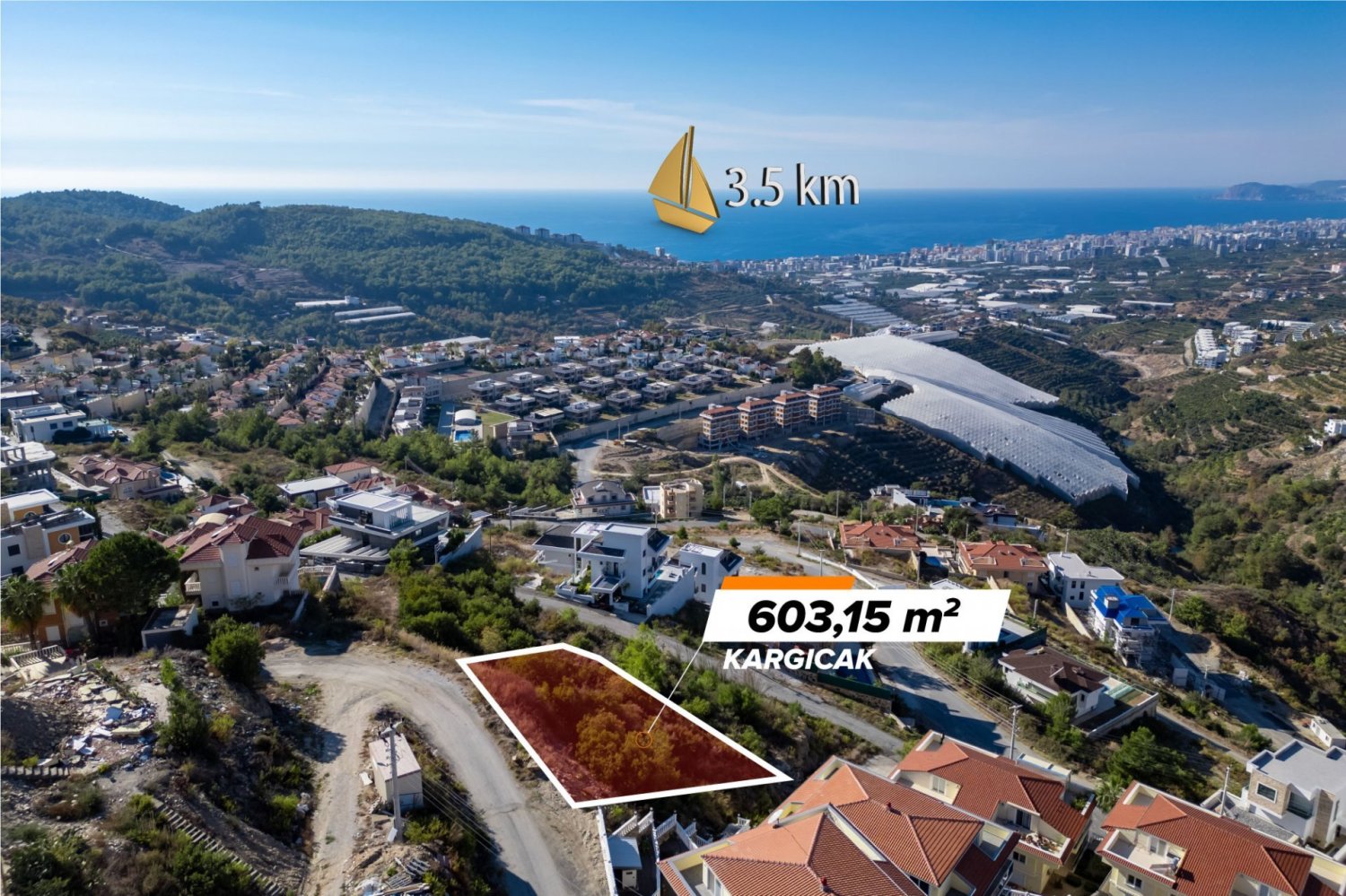 Grundstück in Alanya, Turkey 603.15m², Nr. 41613