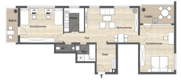 2 غرف نوم شقة في Heilbronn, Germany رقم 58071 11