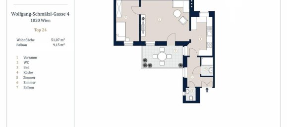 2-Zimmer Wohnung in Leopoldstadt, Austria, Nr. 161446 14