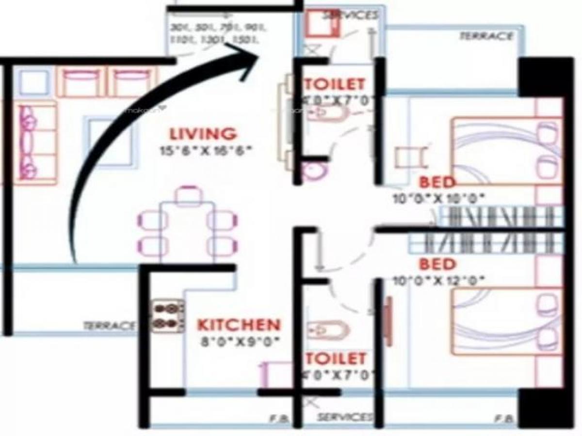 2 bedrooms House in Mumbai, India No. 62602