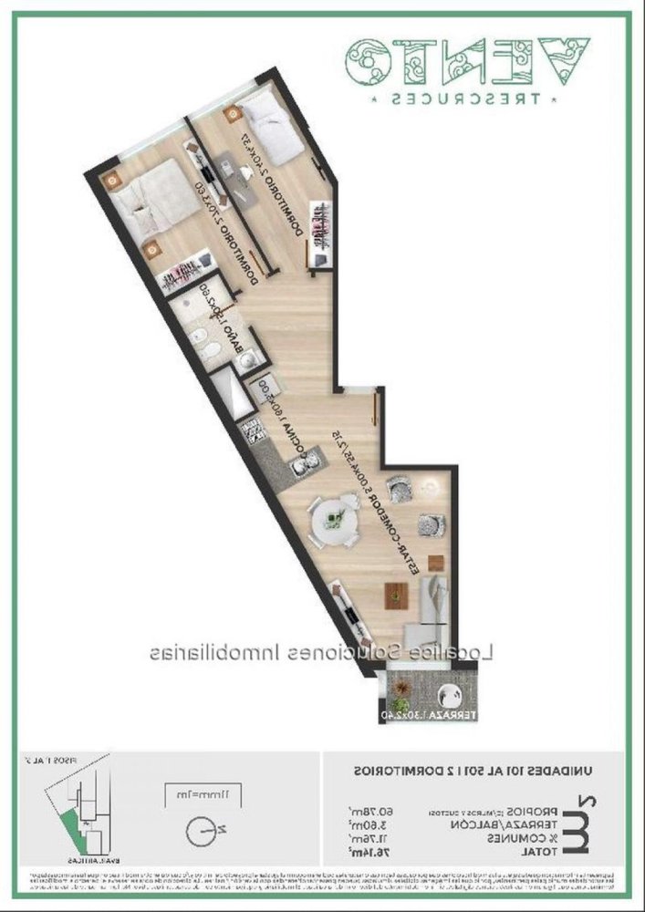 2 غرف نوم شقة في Montevideo, Uruguay رقم 3603