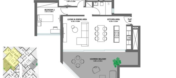 2 غرف نوم شقة في Nicosia, Cyprus رقم 3117 3