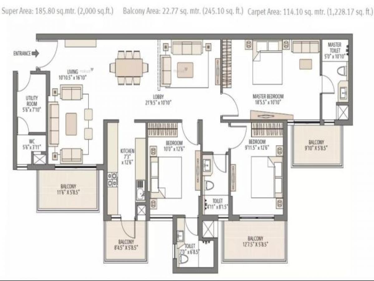 3 bedrooms House in Gurgaon, India No. 15038