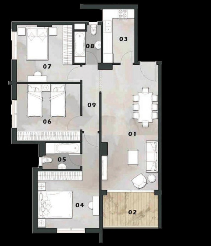 3 bedrooms Condo in New Capital City, Egypt No. 1456