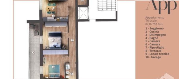 Квартира с 3 комнатами в Кампи Бизенцио, Италия № 213719 15