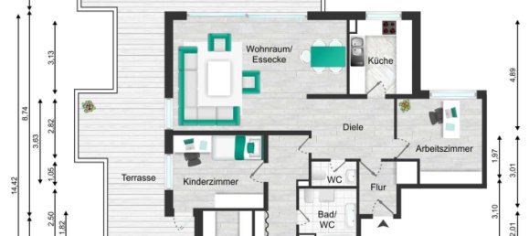 Пентхаус с 3 спальнями в Далем, Германия № 222304 7