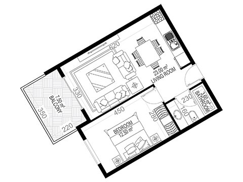 Apartamento 1+1 em Yekta Sungate Residence, Gazipasa, Turkey N.º 38030 1