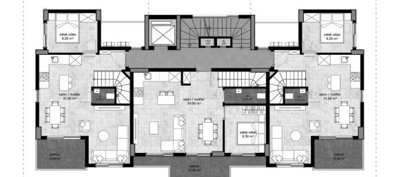 Квартира 2+1 в Авсаллар, Турция № 31357 14