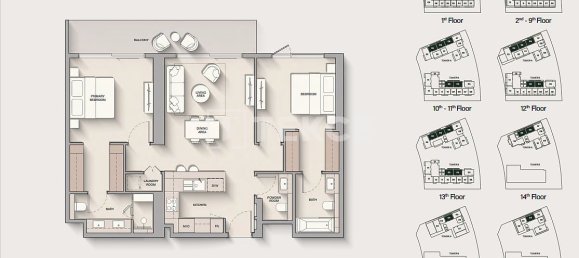 2 chambres Appartement à Dubai Silicon Oasis, UAE No. 102578 9