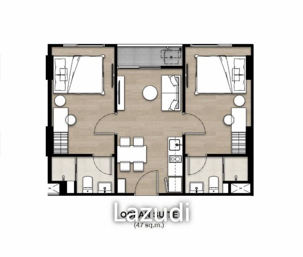 Condominio de 2 dormitorios en Kathu, Thailand No. 18712