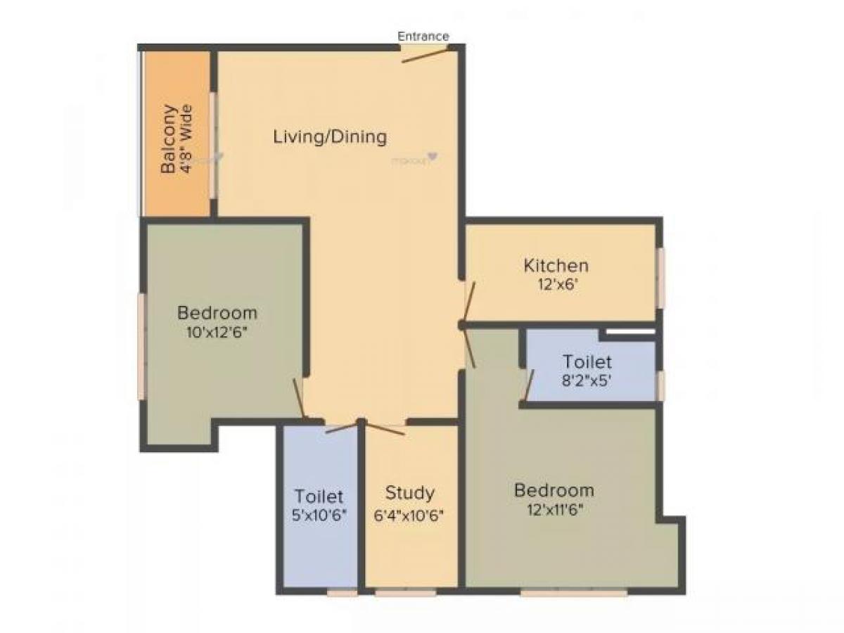 2 غرف نوم منزل في Kolkata, India رقم 19040