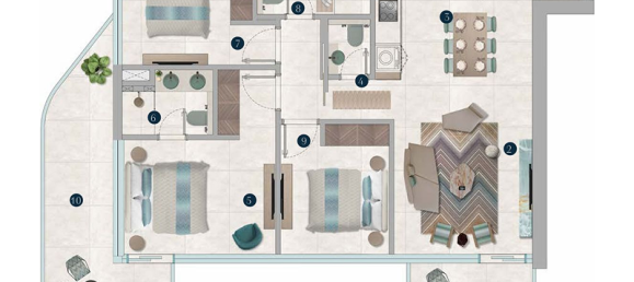 2 Schlafzimmer Wohnung in Dubai, UAE, Nr. 121685 4