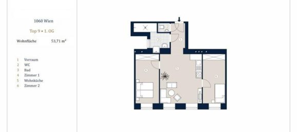 Квартира с 3 комнатами в Мариахильф, Австрия № 221960 12