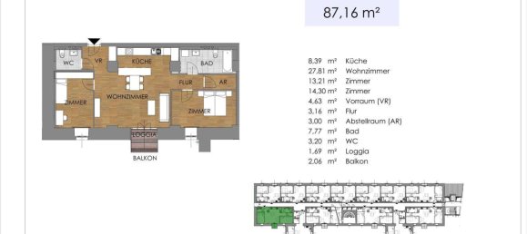 Apartamento de 3 habitaciónes en Bruck an der Leitha, Austria No. 193137 13
