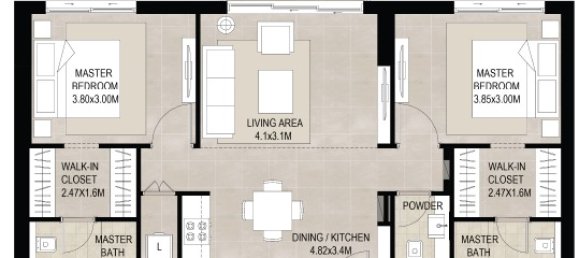 Apartamento T2 em Town Square, UAE N.º 15259 3