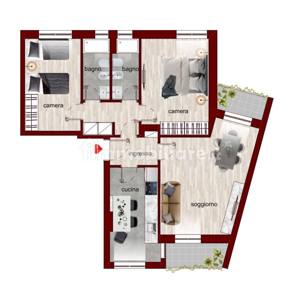 2 Schlafzimmer Wohnung in Milan, Italy, Nr. 249122