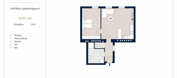 2 rooms Apartment in Wieden, Austria No. 8080 8