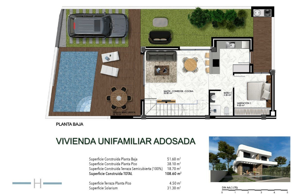 3 غرف نوم منزل في Los Montesinos, Spain رقم 286257