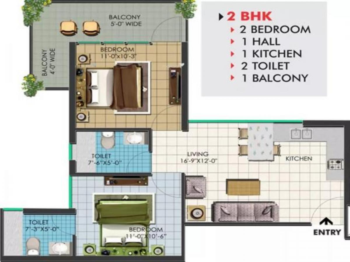 2 Schlafzimmer Haus in Faridabad, India, Nr. 12613