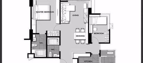 Кондоминиум  с 2 спальнями в Пхракханонг, Таиланд № 4624 4