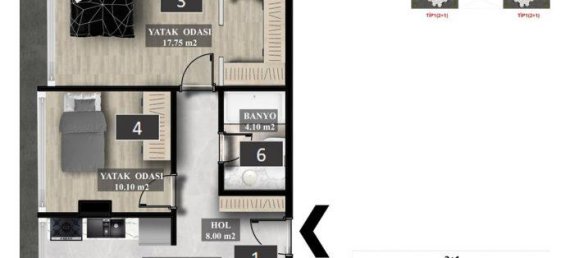 Apartamento de 2 habitaciónes en Mahmutlar, Turkey No. 10102 14