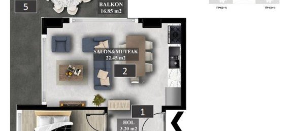 Apartamento de 2 habitaciónes en Mahmutlar, Turkey No. 10102 15