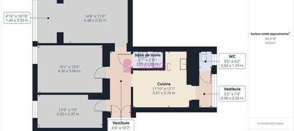 2 غرف نوم شقة في Metz, France رقم 50098 3