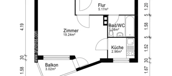 Студия в Ланквиц, Германия № 21468 2