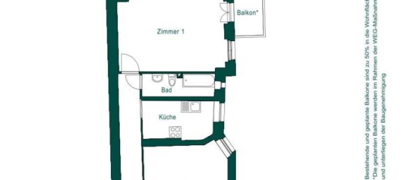 Квартира с 2 комнатами в Лихтенберг, Германия № 242795 5