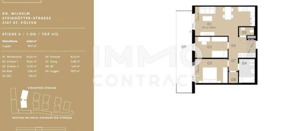 Apartamento de 2 dormitorios en St. Polten, Austria No. 3256 9