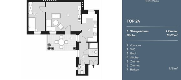 2 rooms Apartment in Leopoldstadt, Austria No. 195456 17