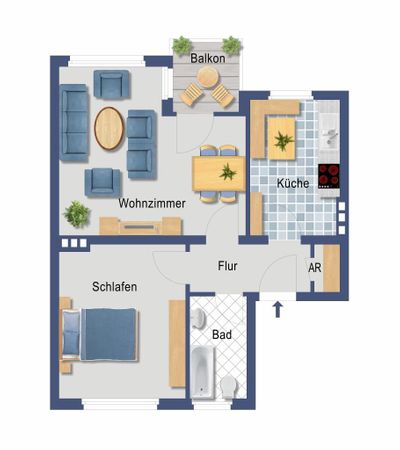 2-Zimmer Wohnung in Düsseldorf, Germany, Nr. 8922