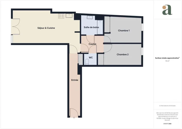 2 غرف نوم شقة في Saint-Herblain, France رقم 327848