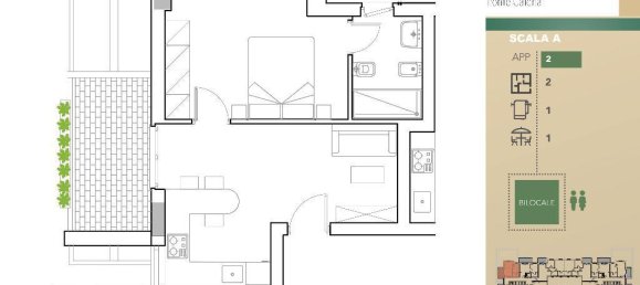 2-Zimmer Wohnung in Rome, Italy, Nr. 20823 4