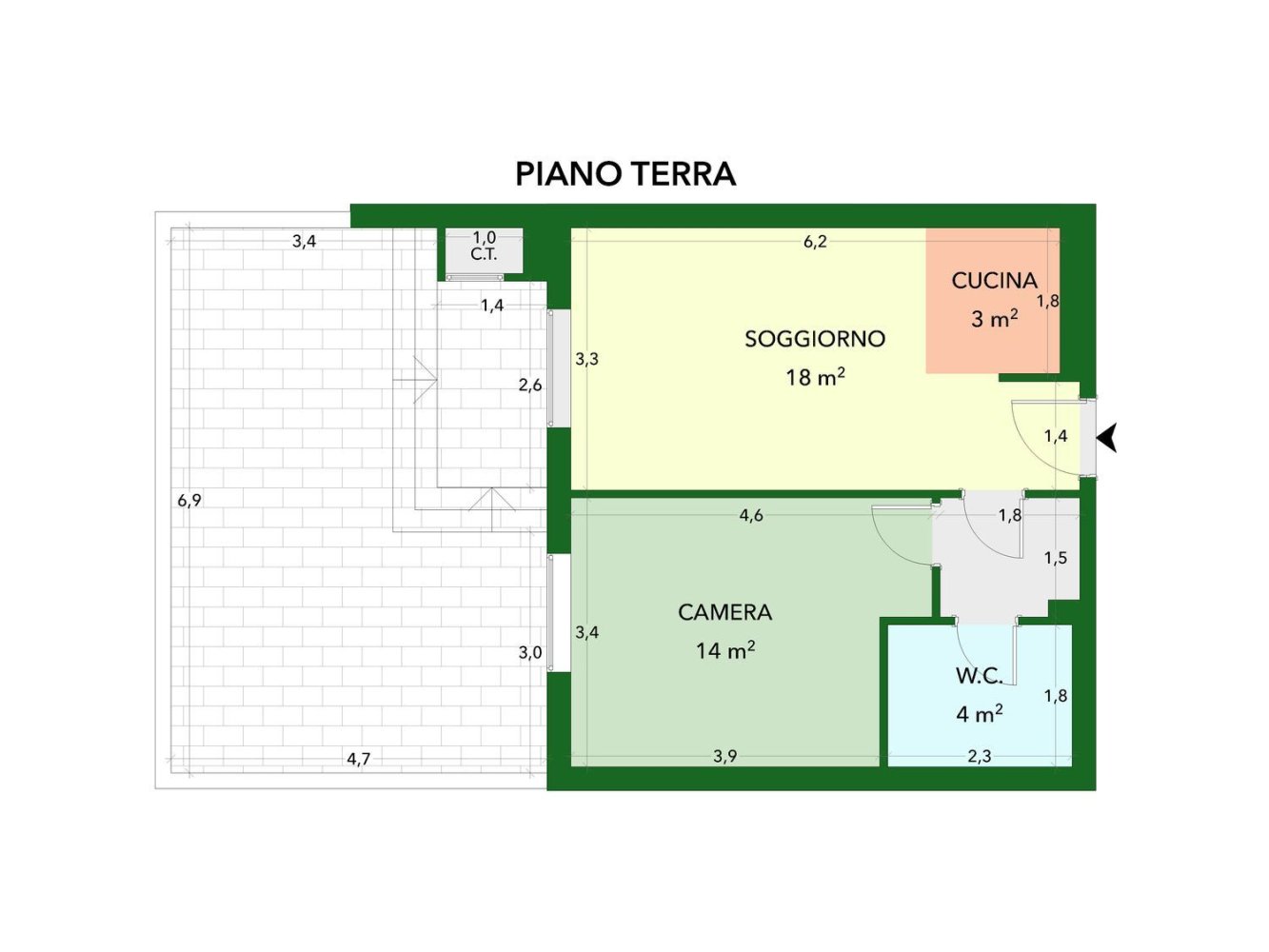 2 rooms Apartment in Rome, Italy No. 26565