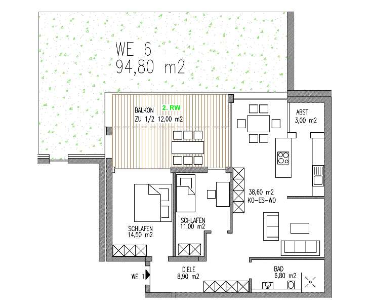 3 rooms Apartment in Trier-Saarburg, Germany No. 285893