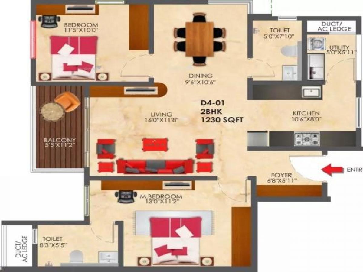 2 bedrooms House in Bangalore, India No. 54196