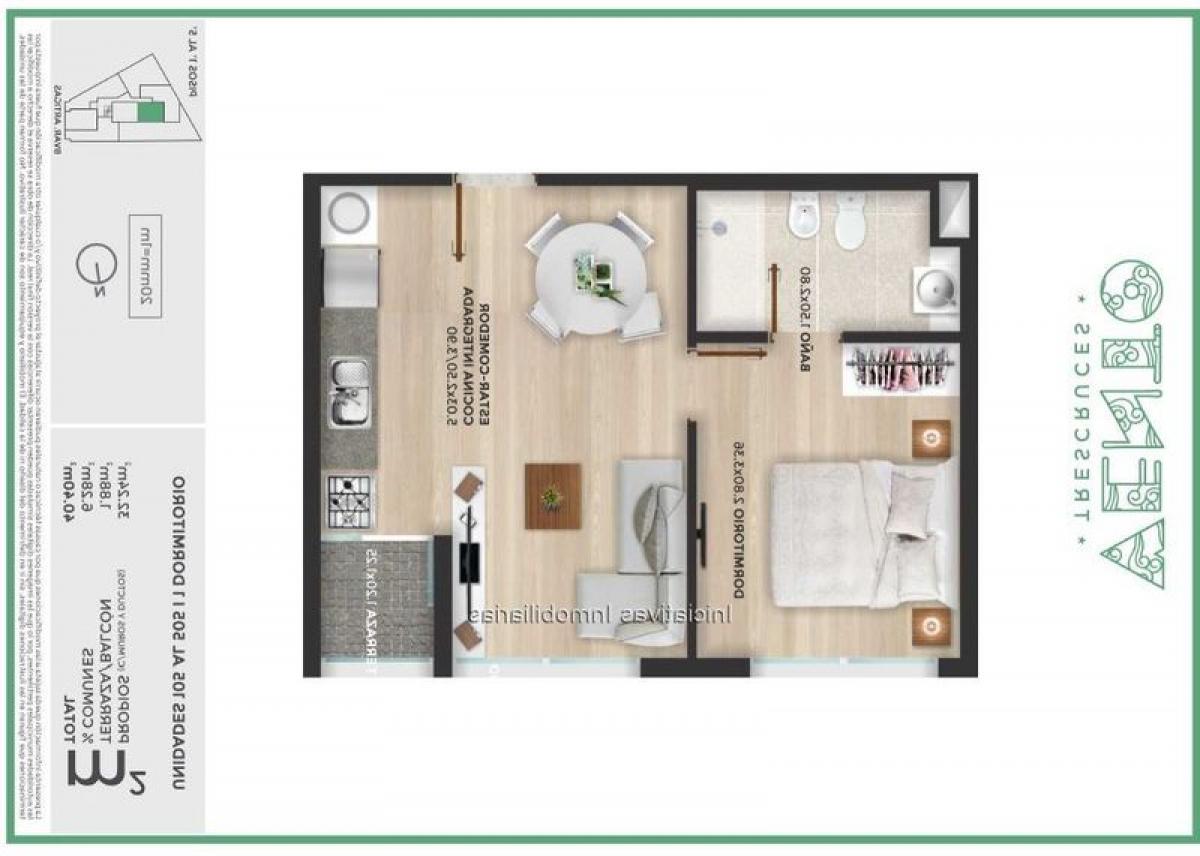 استوديو في Montevideo, Uruguay رقم 9765