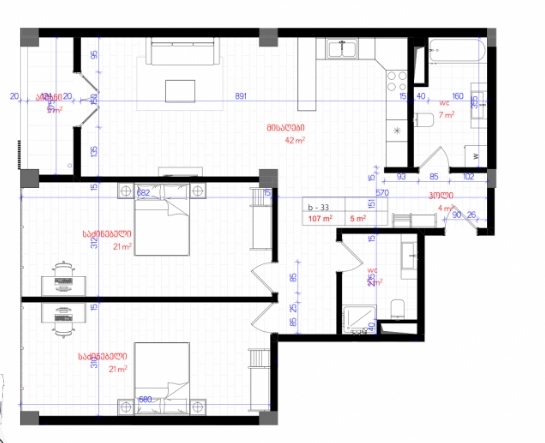 2 bedrooms Apartment in Tbilisi, Georgia No. 22
