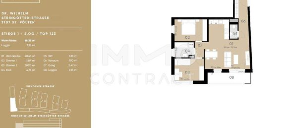 3 rooms Apartment in St. Polten, Austria No. 2403 13