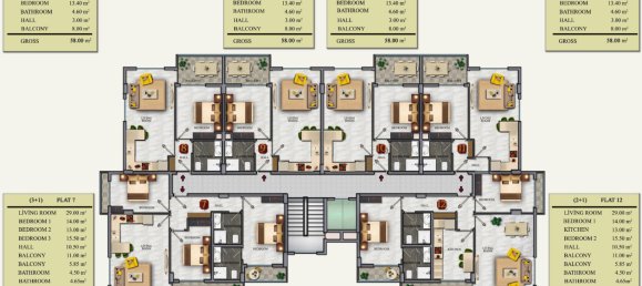 Пентхаус с 2 комнатами в Оба, Турция № 9812 9