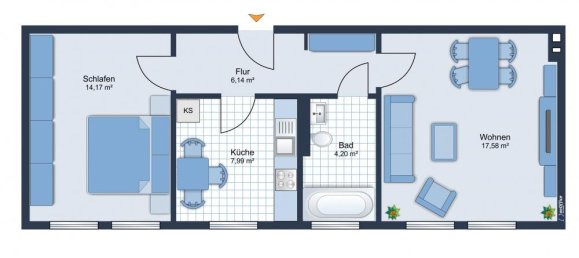 Квартира с 1 спальней в Хемниц, Германия № 326184 2