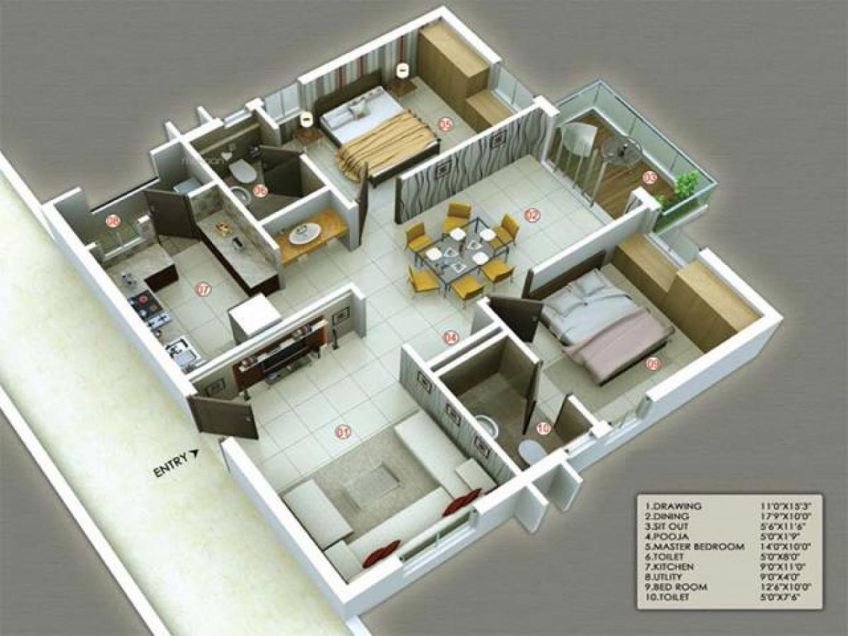 2 bedrooms House in Vijayawada, India No. 43347