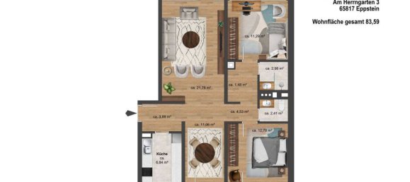 3-salle Appartement à Main-Taunus, Germany No. 328630 10