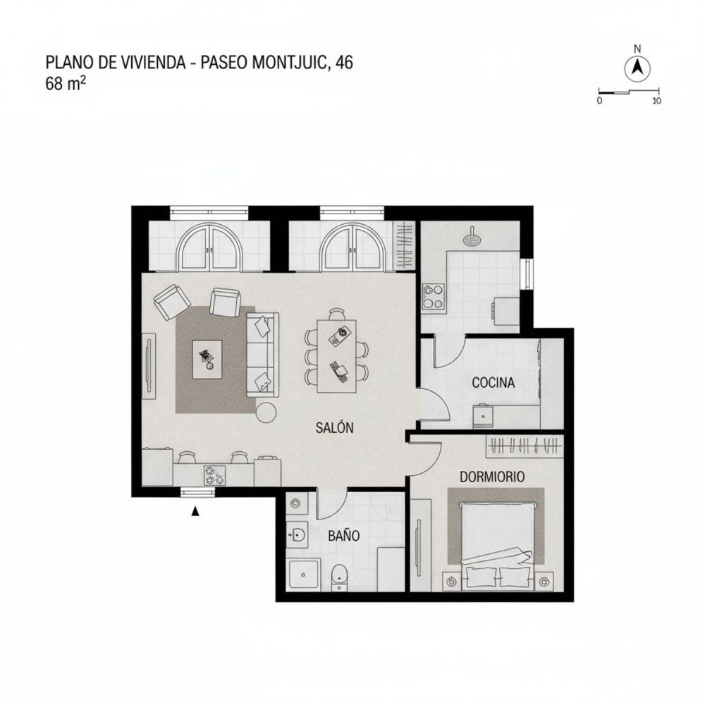 2 bedrooms Apartment in Sants-Montjuic, Spain No. 253174