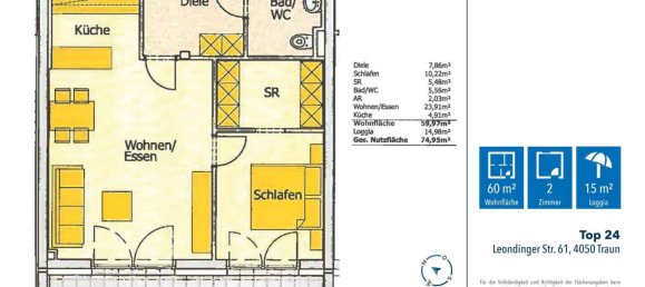 2 rooms Apartment in Traun, Austria No. 108473 13